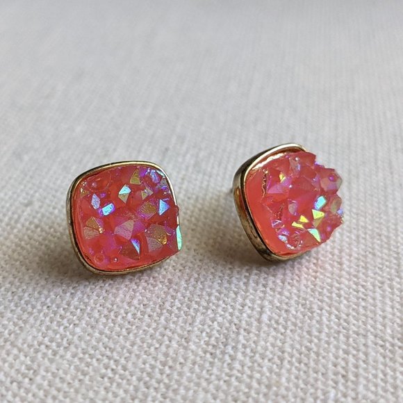 Claire's Jewelry - Claire's Hot Pink Geode Earrings